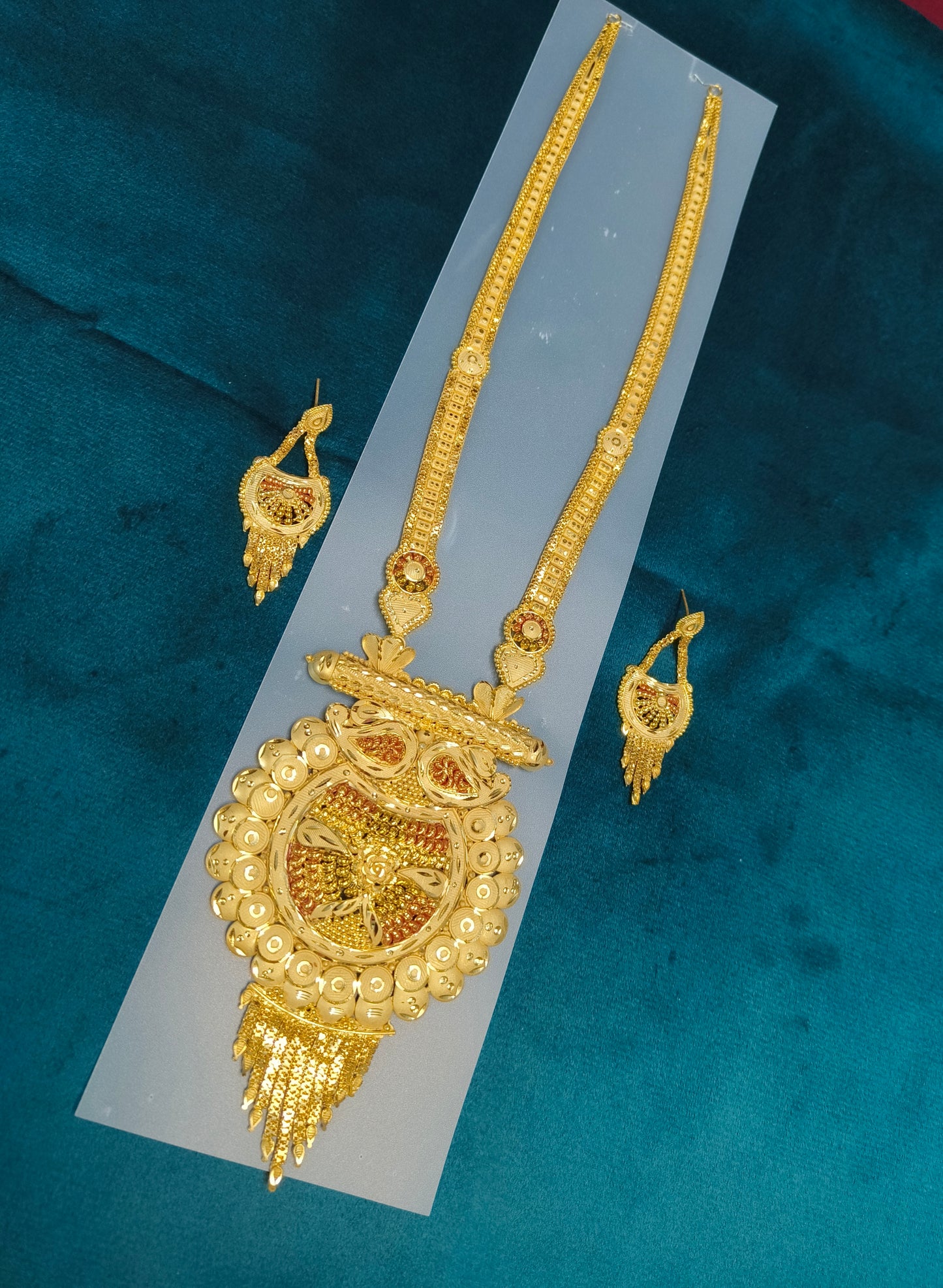 Large Pandent Long Rani Haar with Earrings LRH008