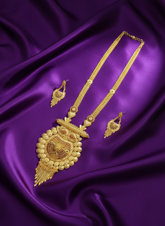 Large Pandent Long Rani Haar with Earrings LRH008